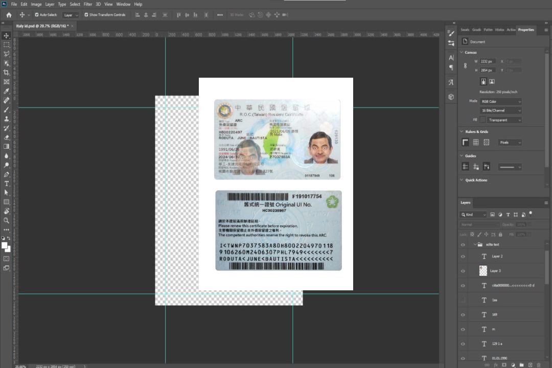 Permis de résident à Taiwan template